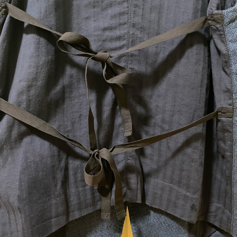 pas de calais Navy Blue Linen Vest with Ribbon - Picture 6 of 10